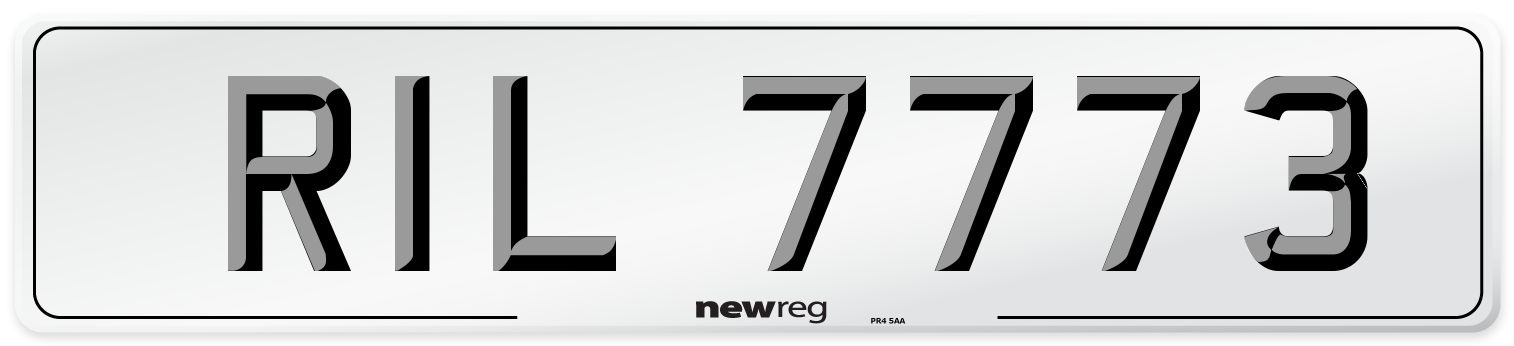 RIL 7773 Number Plate from New Reg